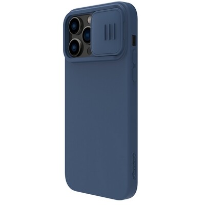 Силиконовая накладка с пластиной Magsafe Nillkin CamShield Silky Magnetic Silicone Case Синяя для Apple iPhone 14 Pro(3)