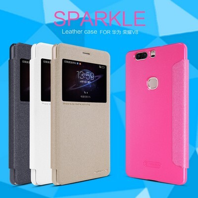 Полиуретановый чехол книга Nillkin Sparkle Leather Case Black для Huawei Honor V8(4)