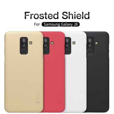 Пластиковый чехол с пленкой Nillkin Super Frosted Shield Красный для Samsung Galaxy J8(4)