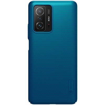 Пластиковый чехол с подставкой Nillkin Super Frosted Shield Синий для Xiaomi 11T /11T Pro(1)