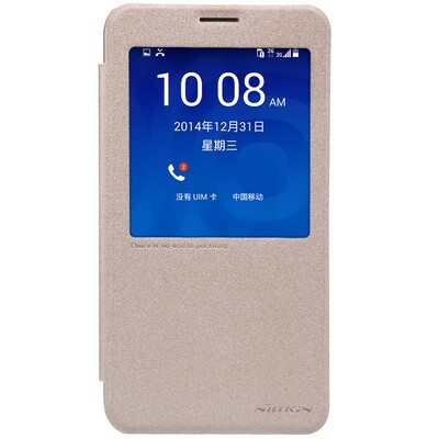 Полиуретановый чехол Nillkin Sparkle Leather Case Gold для Huawei Ascend GX1(1)