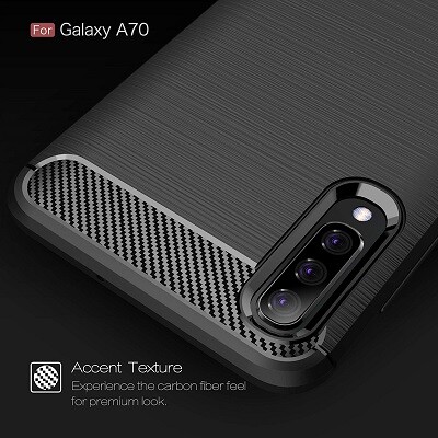 Силиконовый чехол Uni Case Carbon черный для Samsung Galaxy A70(4)