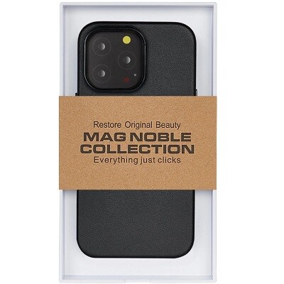 Кожаный чехол с пластиной Magsafe K-ZDoo Mag Noble Collection черный для Apple iPhone 15 Pro Max(5)