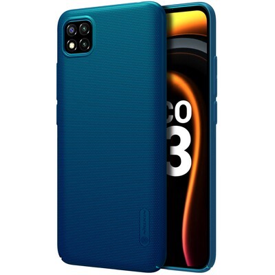 Пластиковый чехол с подставкой Nillkin Super Frosted Shield Синий для Xiaomi Poco C3(3)