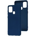 Силиконовый чехол Silicone Case синий для Samsung Galaxy M21(#1)