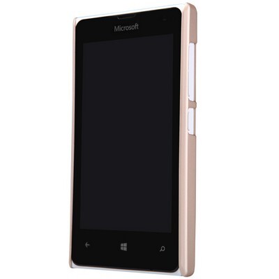 Пластиковый чехол с пленкой Nillkin Super Frosted Shield Gold для Microsoft Lumia 435(2)