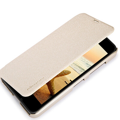 Полиуретановый чехол Nillkin Sparkle Leather Case Gold для Nokia Lumia 630(1)