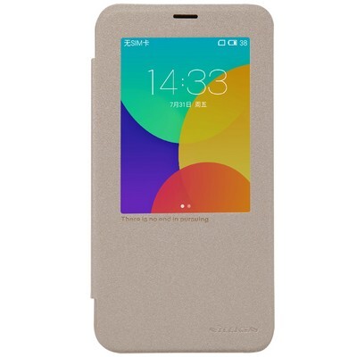 Полиуретановый чехол Nillkin Sparkle Leather Case Gold для Meizu MX5(1)