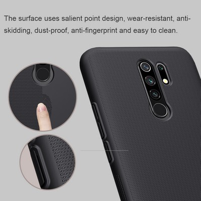Пластиковый чехол с подставкой Nillkin Super Frosted Shield Черный для Xiaomi Redmi 9(4)