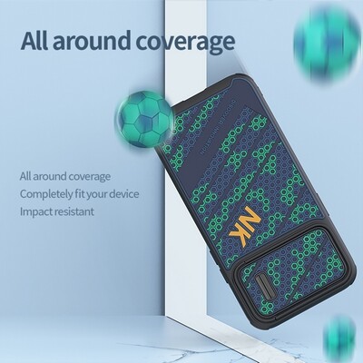 Чехол-накладка с пластиной Magsafe Nillkin Striker S Magnetic Case сине-зеленого цвета для Apple iPhone 14 Plus(7)