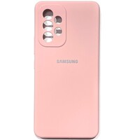 Силиконовый чехол Silicone Case с закрытым низом и защитой камеры светло-розовый для Samsung Galaxy A73