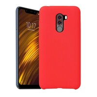 Силиконовый чехол Silicone Case красный для Xiaomi Pocophone F1
