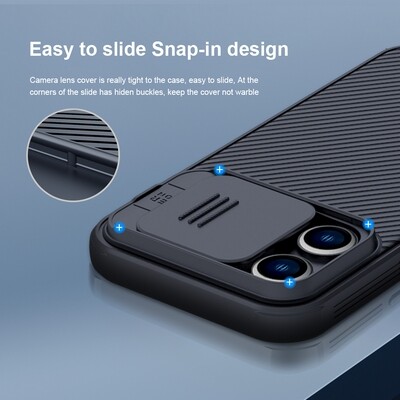 Чехол-накладка с пластиной Magsafe Nillkin CamShield Pro Magnetic Синяя для Apple iPhone 14 Pro(5)