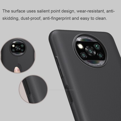 Пластиковый чехол Nillkin Super Frosted Shield Синий для Xiaomi Poco X3/ Poco X3 Pro(4)