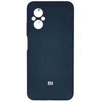 Силиконовый чехол Silicone Case с закрытым низом и защитой камеры черный для Xiaomi Poco M5