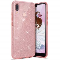 Силиконовый чехол Glitter Cover розовый для Huawei P20 Lite