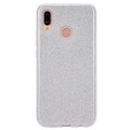Силиконовый чехол Glitter Cover серебристый для Huawei P20 Lite(#2)