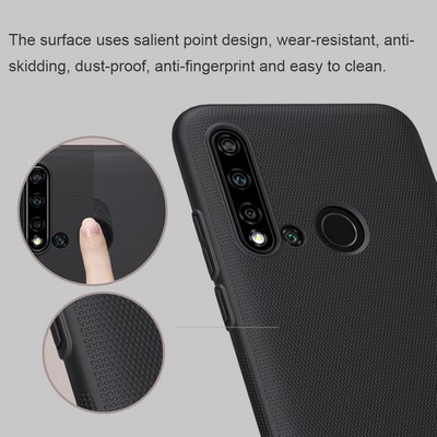 Пластиковый чехол с подставкой Nillkin Super Frosted Shield Черный для Huawei P20 Lite 2019 (Nova 5i)(3)