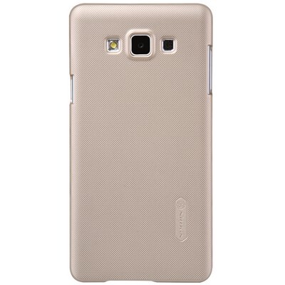 Пластиковый чехол с пленкой Nillkin Super Frosted Shield Gold для Samsung Galaxy A7(1)