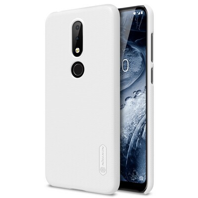 Пластиковый чехол с пленкой Nillkin Super Frosted Shield Белый для Nokia 6.1 Plus\ X6(3)