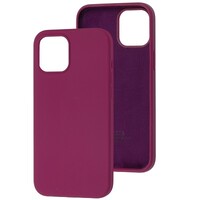 Силиконовый чехол Silicone с открытым низом бордовый для Apple iPhone 12 mini