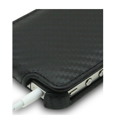 Кожаный чехол Melkco Leather Case Carbon Fiber- Black для Apple iPhone 4/4S(4)