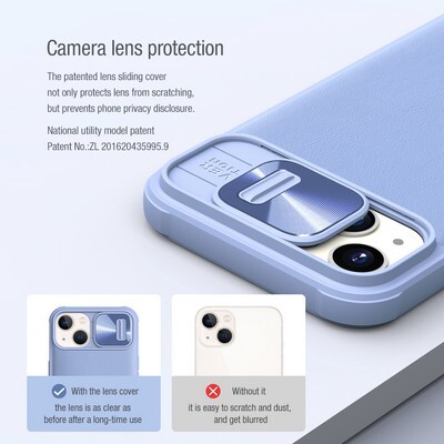 Силиконовая накладка Nillkin CamShield Leather Case Черная для Apple iPhone 13(4)