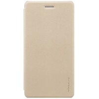 Полиуретановый чехол книга Nillkin Sparkle Leather Case Gold для Nokia 7