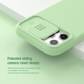 Силиконовая накладка с пластиной Magsafe Nillkin CamShield Silky Magnetic Silicone Case Зеленая для Apple iPhone 12 Pro Max(#6)
