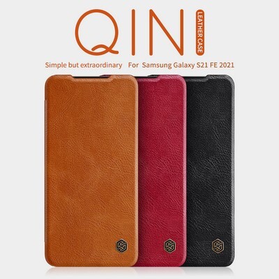 Кожаный чехол Nillkin Qin Leather Case Черный для Samsung Galaxy S21 FE(5)
