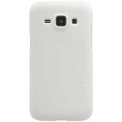 Пластиковый чехол с пленкой Nillkin Super Frosted Shield White для Samsung Galaxy J1(1)