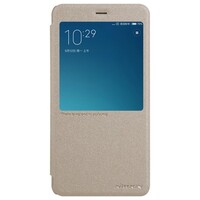 Полиуретановый чехол книга Nillkin Sparkle Leather Case Gold для Xiaomi Redmi Note 4