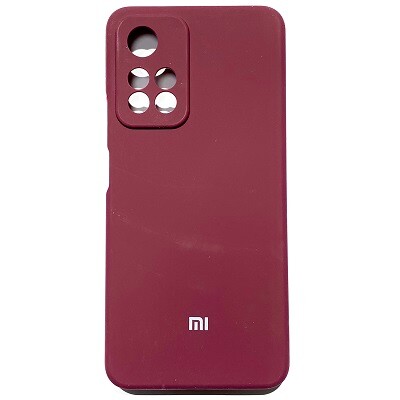 Силиконовый чехол Silicone Case с закрытым низом и защитой камеры бордовый для Xiaomi Redmi Note 11 Pro+ 5G(1)