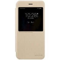 Полиуретановый чехол книга Nillkin Sparkle Leather Case Gold для Huawei Honor 8 Pro\ Honor V9
