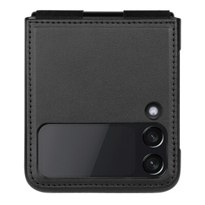 Кожаный чехол Nillkin Qin Pro Plain Leather Case Черный для Samsung Galaxy Z Flip 4(2)