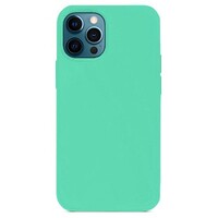 Силиконовый чехол Silicone с закрытым низом мятный для Apple iPhone 12 Pro Max