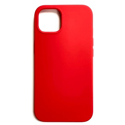 Силиконовый чехол Liquid Silicone Case с закрытым низом красный для Apple iPhone 13(1)