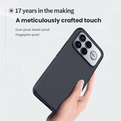 Пластиковый чехол с пластиной Magsafe Nillkin Super Frosted Shield Pro Magnetic Case черный  для Xiaomi Poco F8 Ultra(9)