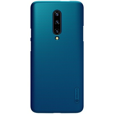 Пластиковый чехол с подставкой Nillkin Super Frosted Shield Синий для OnePlus 7 Pro(1)