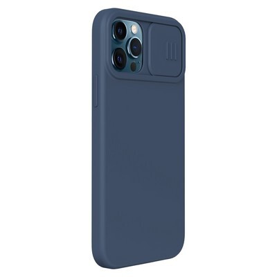 Силиконовая накладка Nillkin CamShield Silky Silicone Case Синяя для Apple iPhone 12 Pro Max(2)