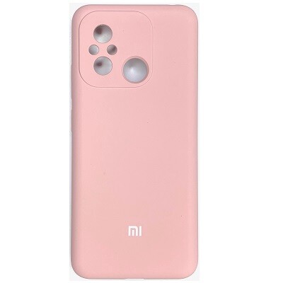 Силиконовый чехол с микрофиброй Silicone Case светло-розовый для Xiaomi Redmi 12C(1)