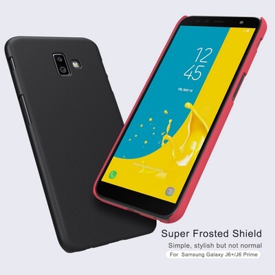 Пластиковый чехол с подставкой Nillkin Super Frosted Shield Черный для Samsung Galaxy J6 Plus(3)