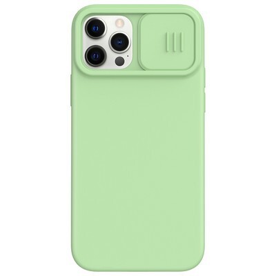 Силиконовая накладка с пластиной Magsafe Nillkin CamShield Silky Magnetic Silicone Case Зеленая для Apple iPhone 12 Pro Max(1)