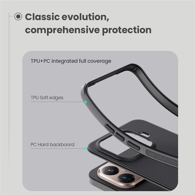 Пластиковый чехол с пластиной Magsafe Nillkin Super Frosted Shield Pro Magnetic Case черный для Xiaomi 15T(10)