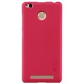 Пластиковый чехол с пленкой Nillkin Super Frosted Shield Red для Xiaomi RedMi 3 Pro/RedMi 3S(#1)