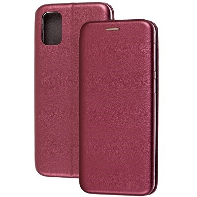 Чехол-книга на основе из силикона Book Case New 3D бордовый для Samsung Galaxy M31s(1)