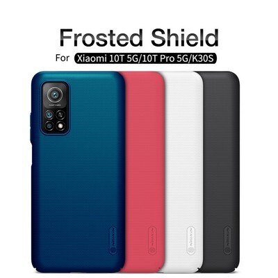 Пластиковый чехол с подставкой Nillkin Super Frosted Shield Синий для Xiaomi Mi10T (Mi10T Pro)(5)
