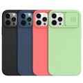 Силиконовая накладка с пластиной Magsafe Nillkin CamShield Silky Magnetic Silicone Case Зеленая для Apple iPhone 12 Pro Max(#4)