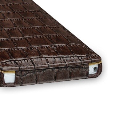 Кожаный чехол TETDED Wild Series Brown Crocodile для Sony Xperia Z L36h(3)