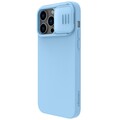 Силиконовая накладка с пластиной Magsafe Nillkin CamShield Silky Magnetic Silicone Case Голубая для Apple iPhone 14 Pro(#3)